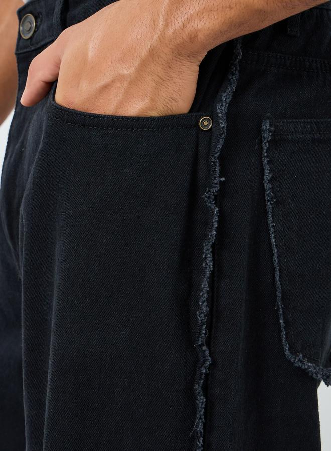 ستايلي جينز سادة بقصة واسعة للرجال - Image 2